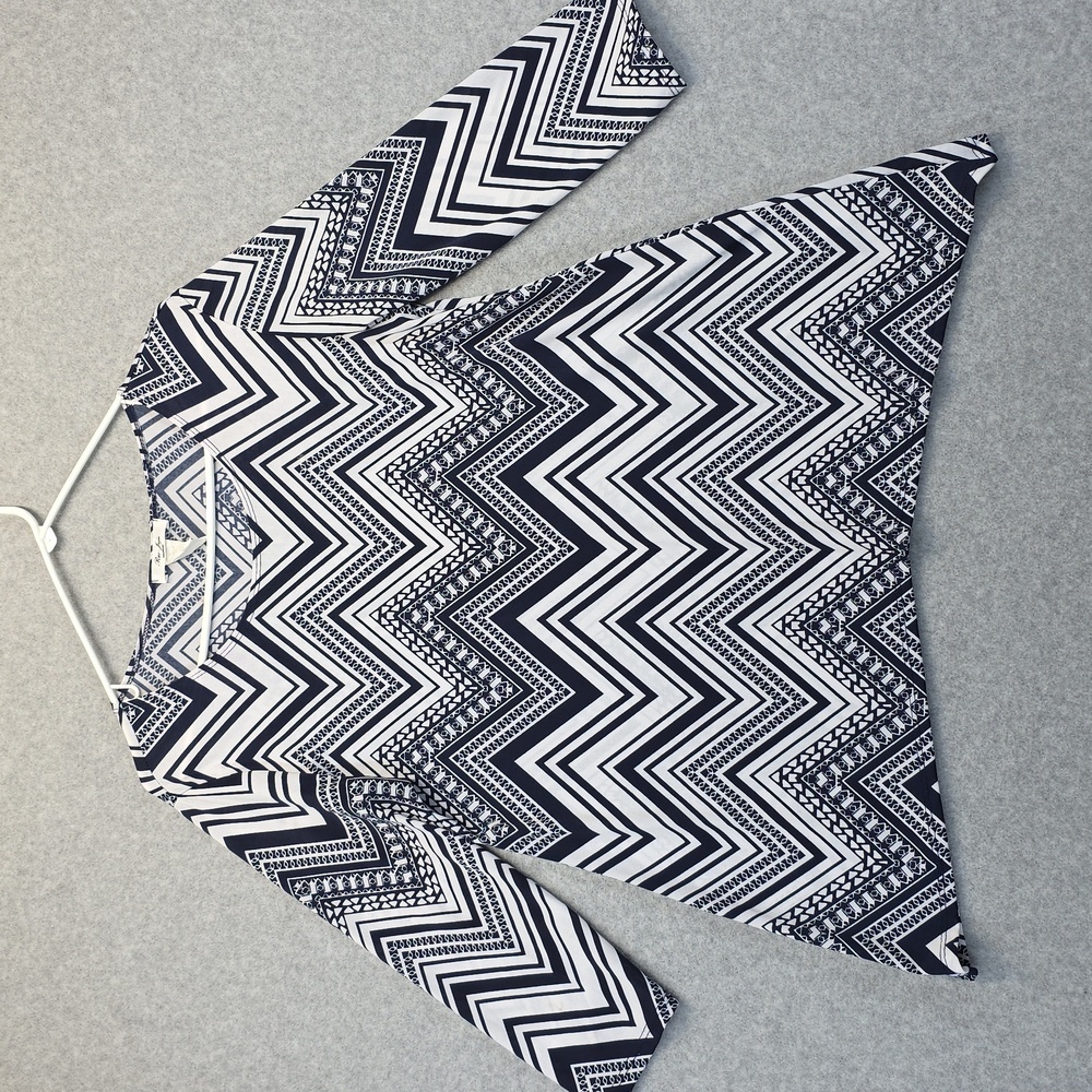Rue Juju Blue and White Chevron Top